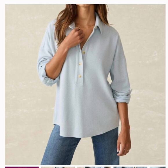 Faherty Tops - Faherty Womens Long Sleeve Button Up Shirt - Size:S